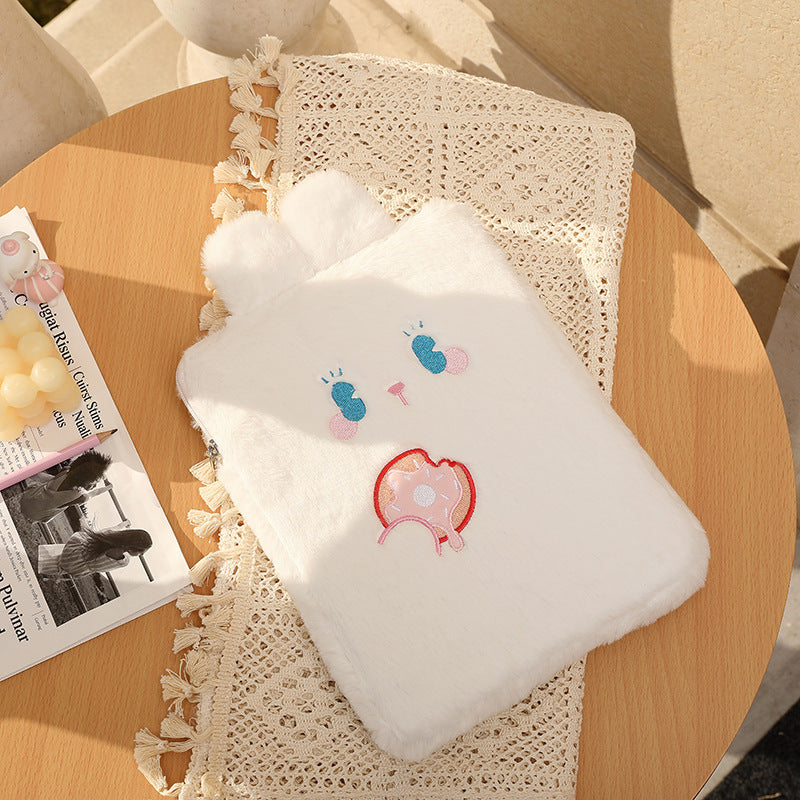 Compatible with Apple, Japanese And Korean Bear 11 Inch Ipad Bag Cute Girl Rabbit Clutch Bag Plush Tablet Computer Storage Liner Bag