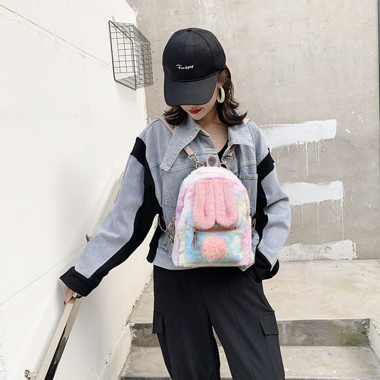 Girl Heart Bunny Ears Backpack Bunny Plush Backpack - The Number 1 Things