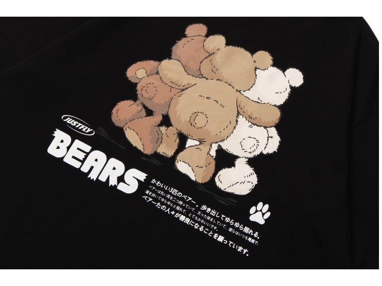Student Bear Print Short-sleeved Cotton
