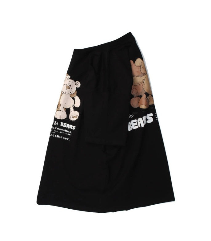 Student Bear Print Short-sleeved Cotton