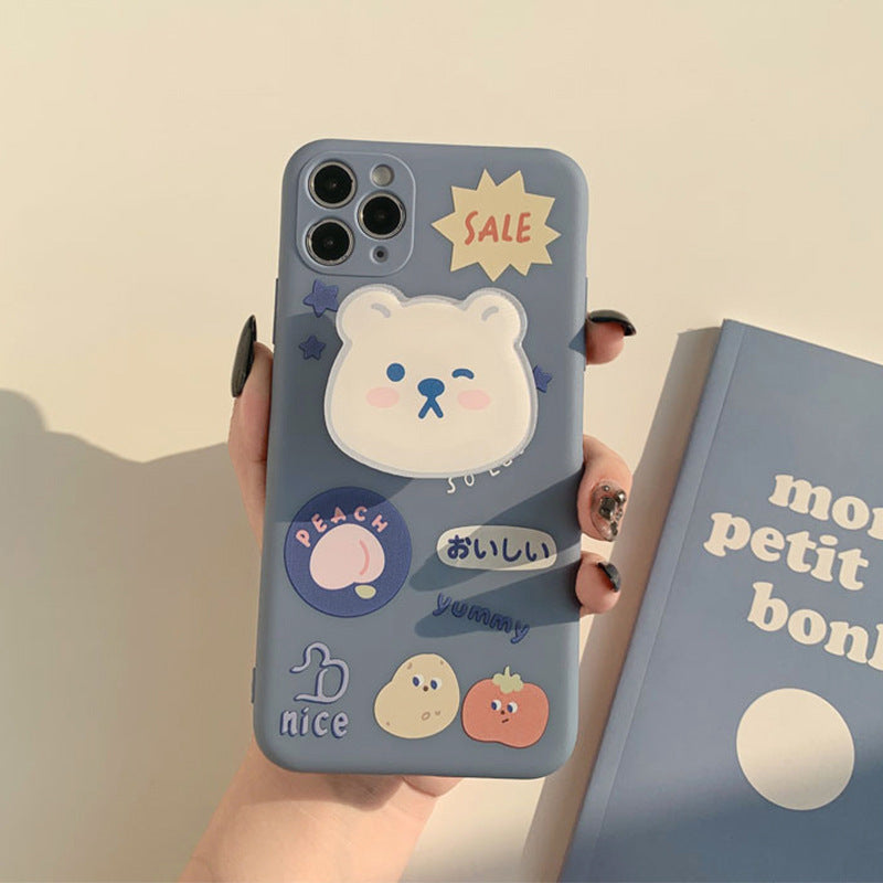 Cartoon Bear Stand Phone Case