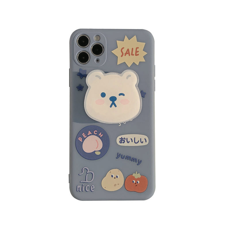 Cartoon Bear Stand Phone Case