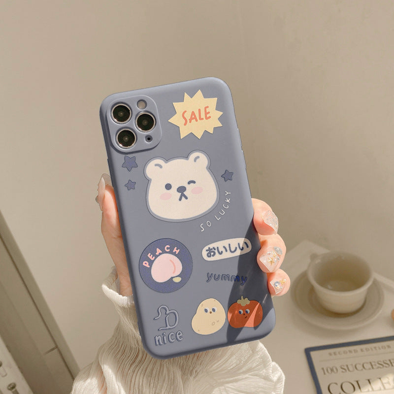 Cartoon Bear Stand Phone Case