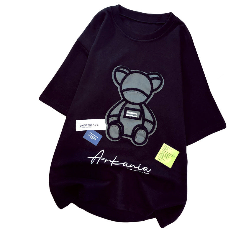 Women's Bear Pattern Short Sleeve