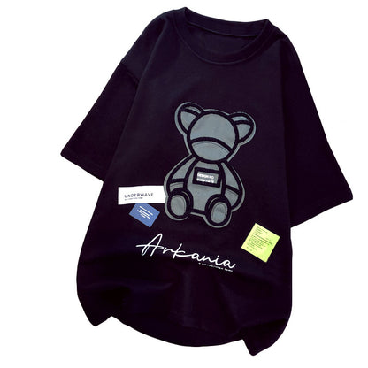 Women's Bear Pattern Short Sleeve