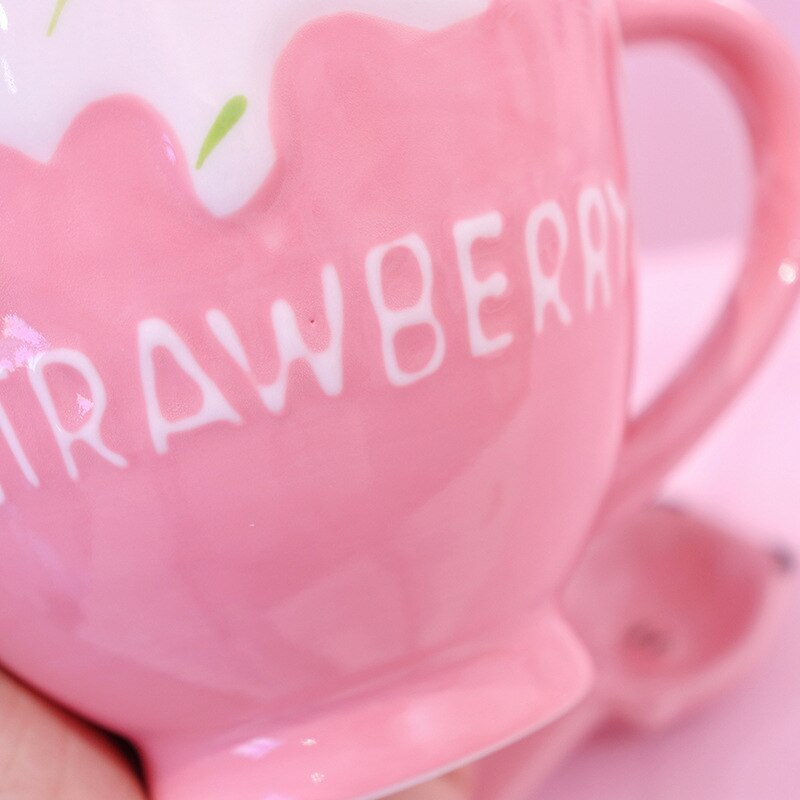 Embossed Three-dimensional Strawberry Milk Girl Cup - The Number 1 Things