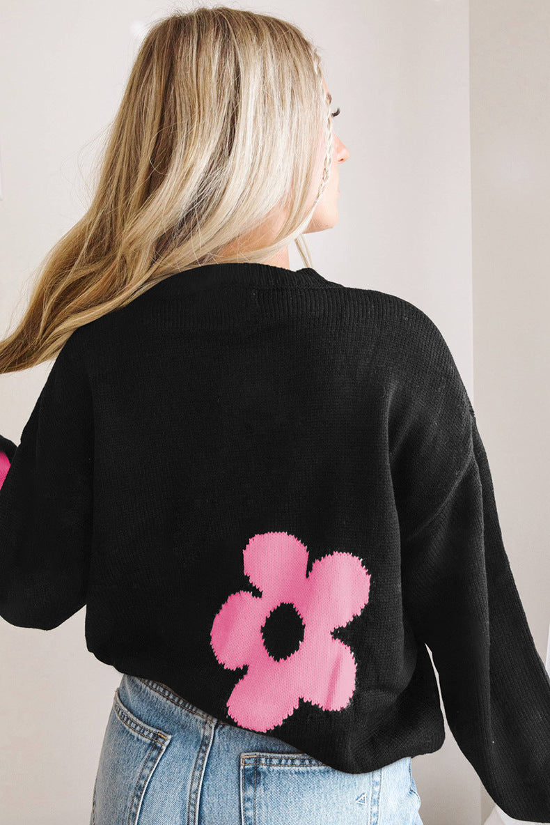 European And American Fashion Floral Print Warm Sweater Woman - The Number 1 Things