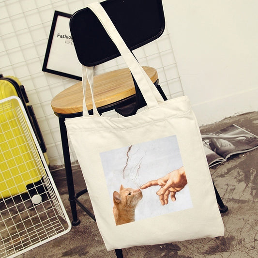 Retro Printed Oil Painting Single Shoulder Canvas Bag - The Number 1 Things