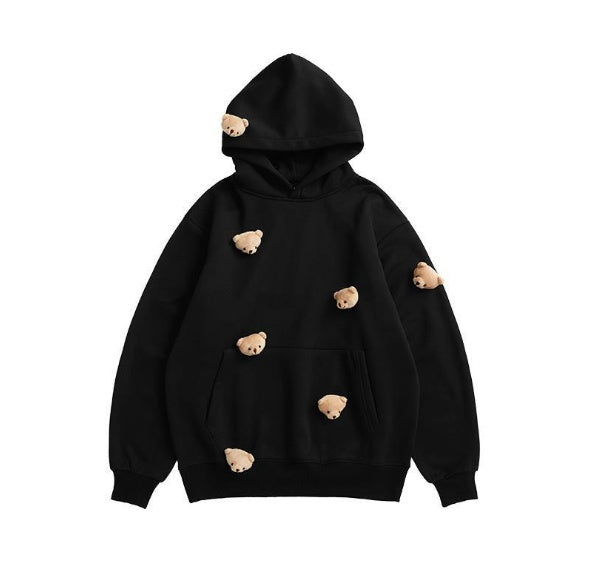 Three-dimensional bear loose sweater men