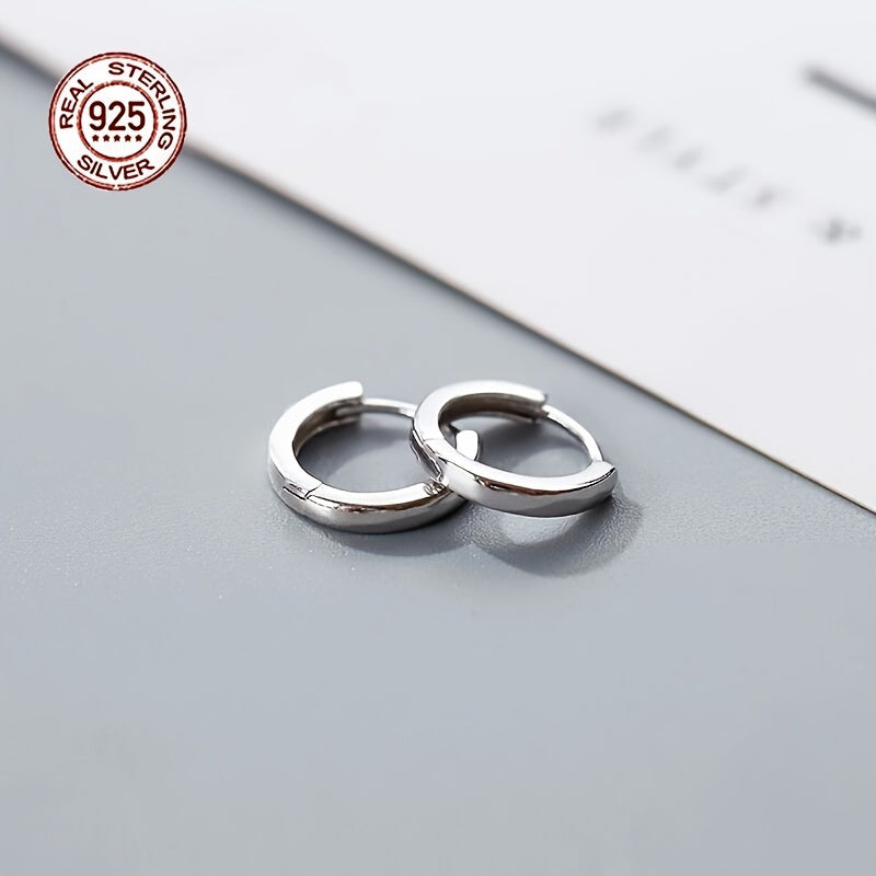 Hypoallergenic Men's Perfect Material S925 Sterling Silver Earrings, Retro Classic Simple Hoop Earrings, Birthday And Holiday Gifts. - The Number 1 Things