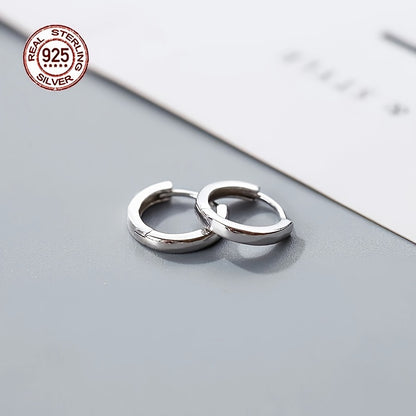 Hypoallergenic Men's Perfect Material S925 Sterling Silver Earrings, Retro Classic Simple Hoop Earrings, Birthday And Holiday Gifts. - The Number 1 Things