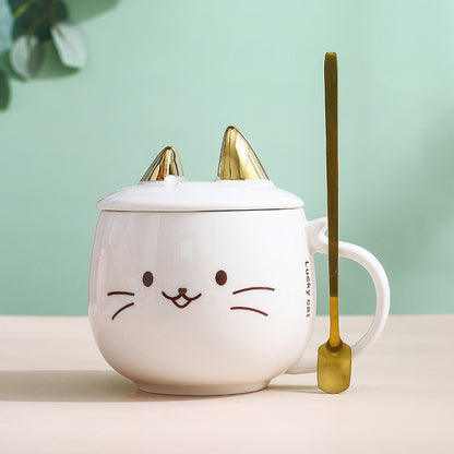 Cat Ceramic Phone Holder Mug With Cover And Spoon - The Number 1 Things