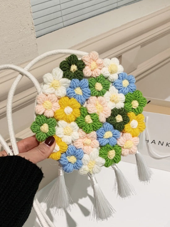Ethnic Fluffy Bag For Women, 2025 New Fashion Trend, Floral Small Round Bag, Stylish And Versatile, Can Be Worn On One Shoulder Or Cross-body - The Number 1 Things