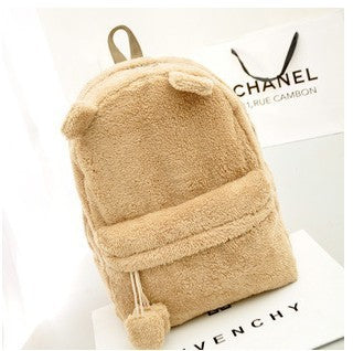 Cute plush bear backpack women
