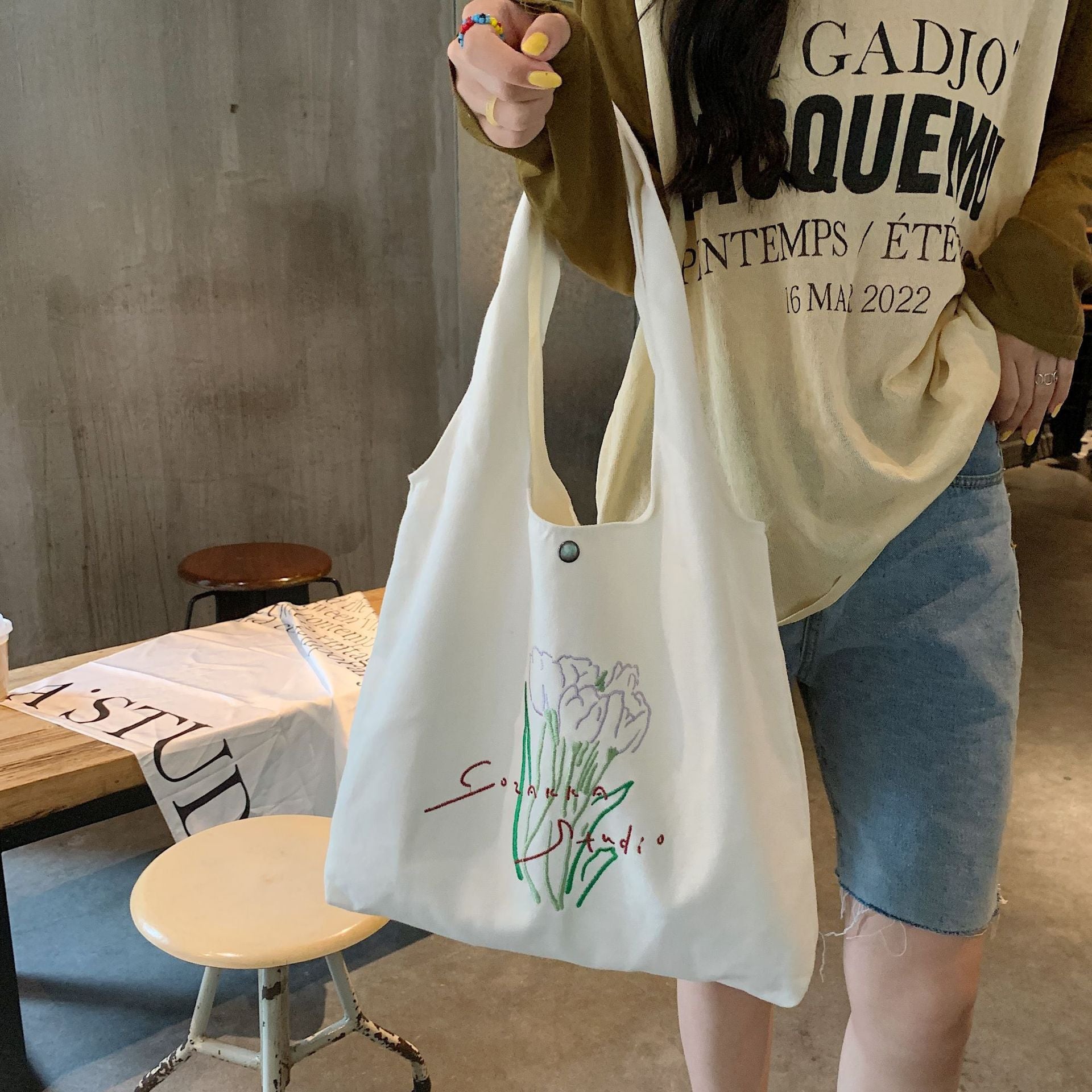 New Tulip Large Capacity Canvas Shoulder Bag - The Number 1 Things