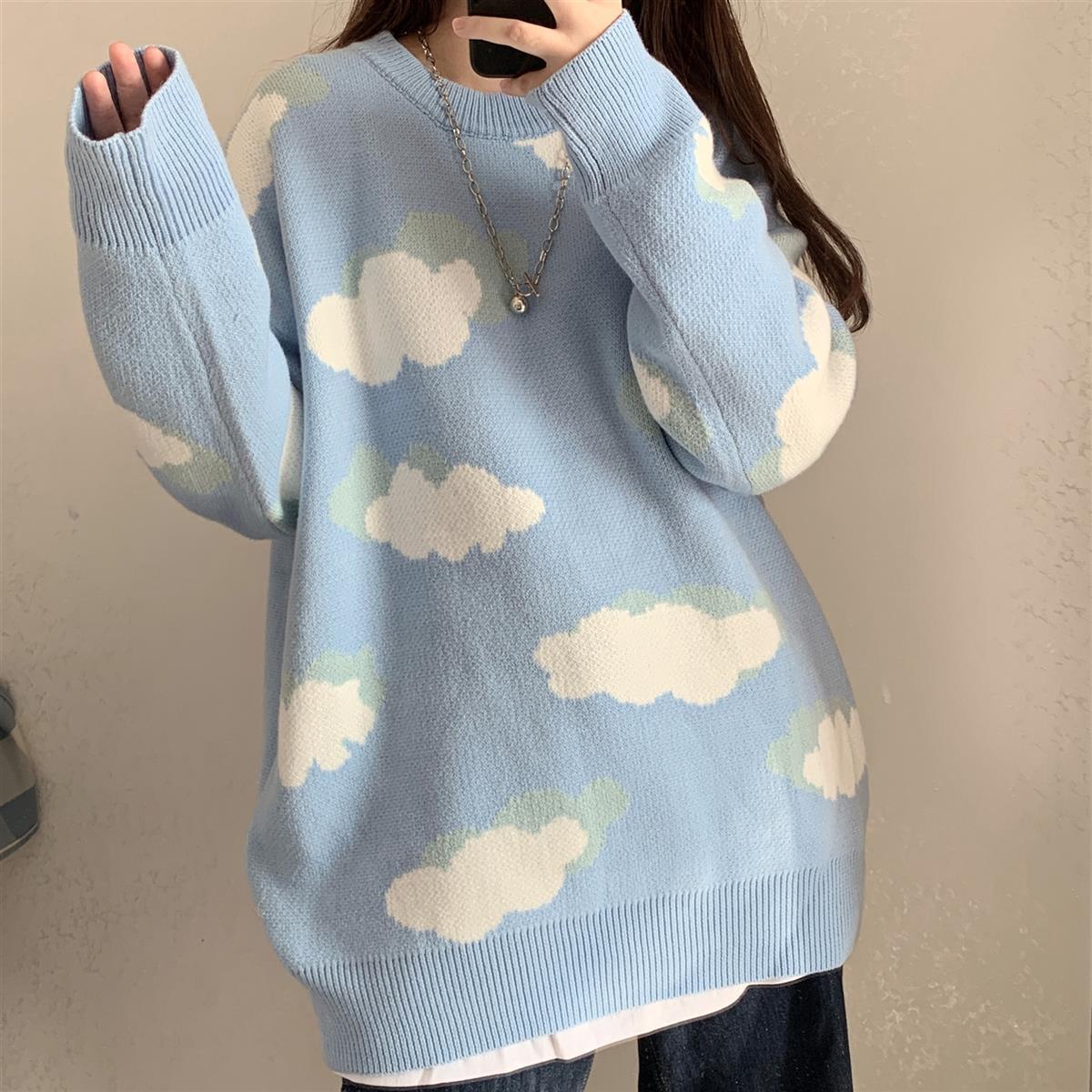 New V-neck Loose Pullover Sweater Long Sleeve Sweater - The Number 1 Things