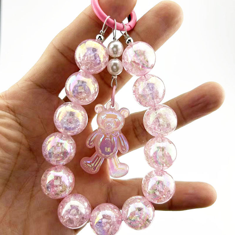 Burst Beads Luminous Bear Pendant Mobile Phone Charm - The Number 1 Things
