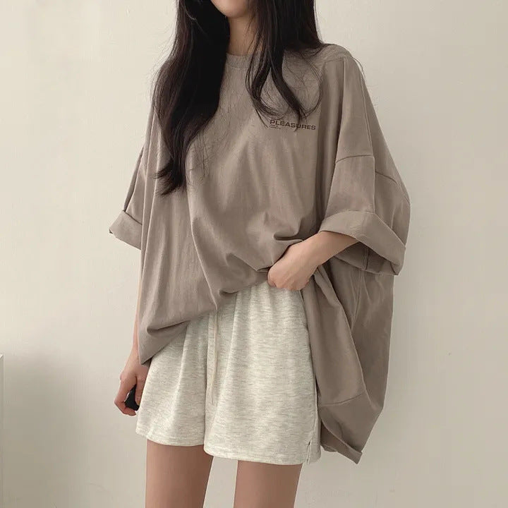 Mid-length Cotton Short-sleeved T-shirt For Women Summer