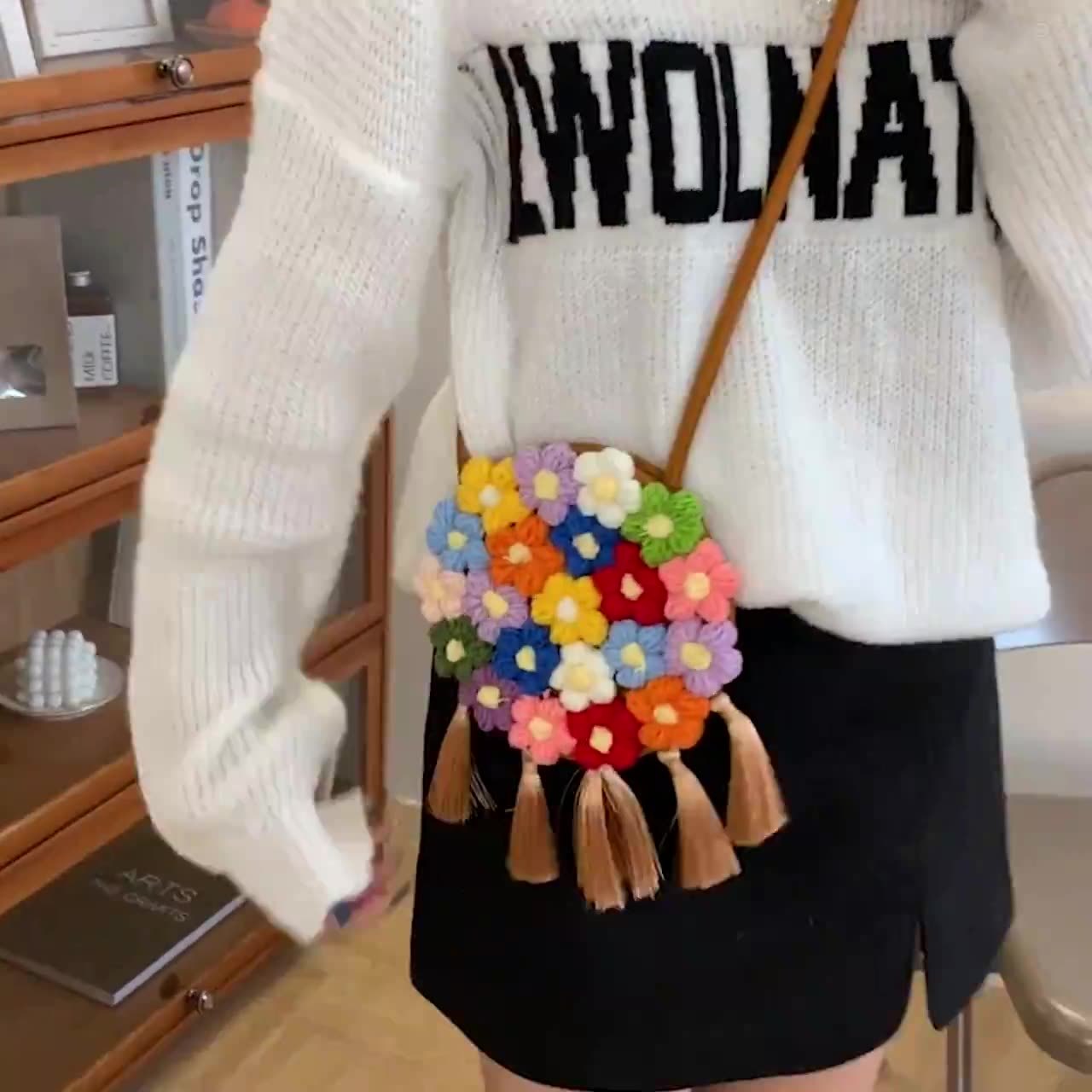 Ethnic Fluffy Bag For Women, 2025 New Fashion Trend, Floral Small Round Bag, Stylish And Versatile, Can Be Worn On One Shoulder Or Cross-body - The Number 1 Things