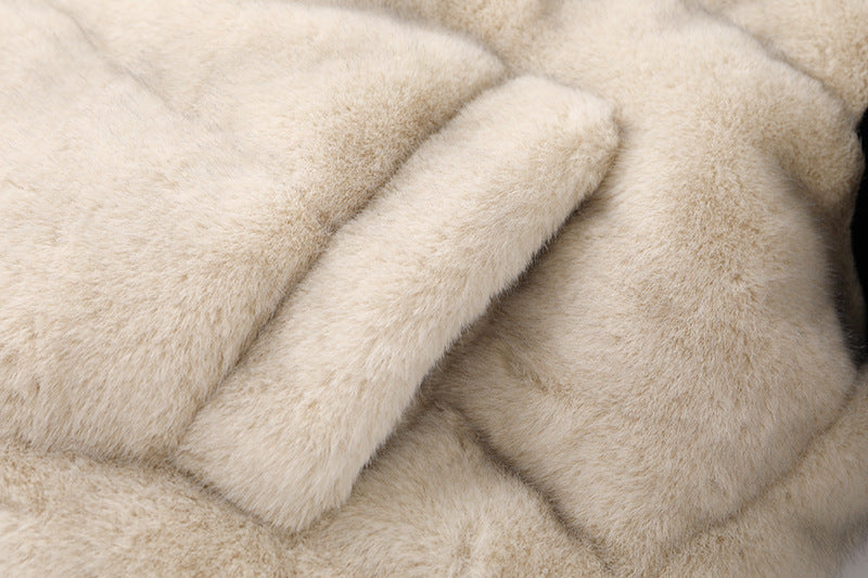 Retro Loose Youthful-looking Handmade Old Panda Hooded Down Jacket Coat For Women