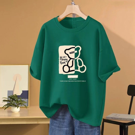 Bear Cotton Short Sleeve Loose Casual - The Number 1 Things
