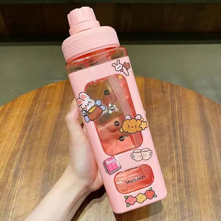 Women's Summer Large Capacity Plastic Sports Bottle - The Number 1 Things