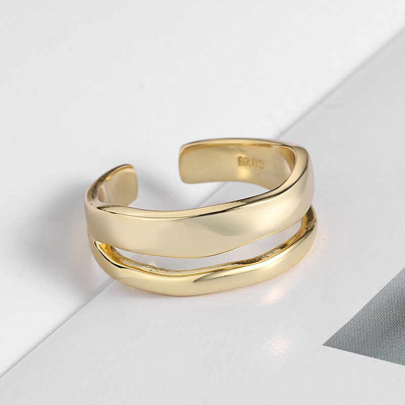 S925 Sterling Silver Japanese And Korean Style Double Silver Plated Ring For Women - The Number 1 Things