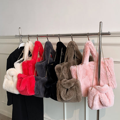 Winter Bags Chain Plush Handbag Totes Women Shoulder Bag - The Number 1 Things