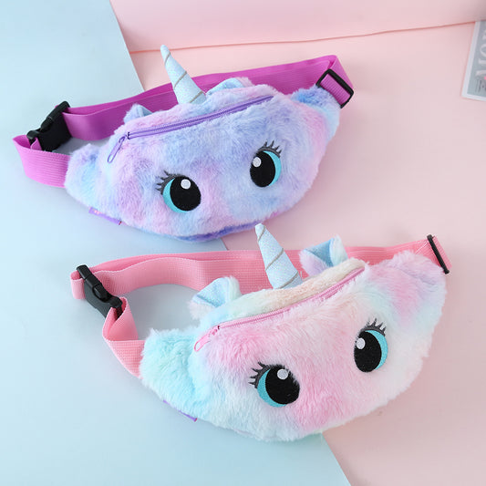 Cartoon Plush Shoulder Bag Little Girl Cute Big Eyes Waist Bag Kindergarten Children Messenger Bag Chest Bag - The Number 1 Things