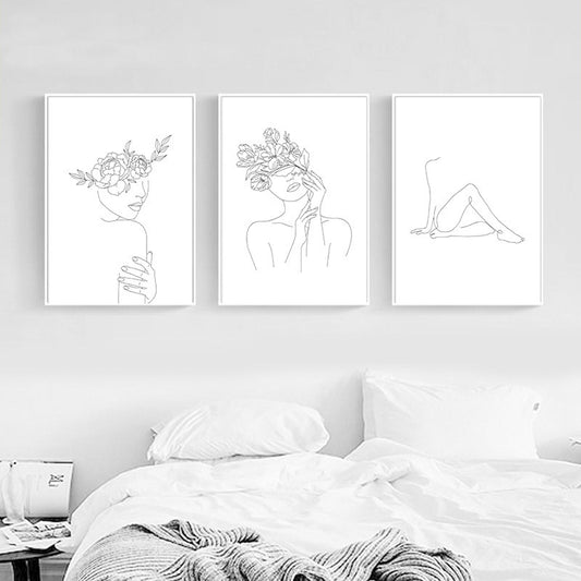 Abstract Botanical Canvas Drawing Style Home Decor - The Number 1 Things