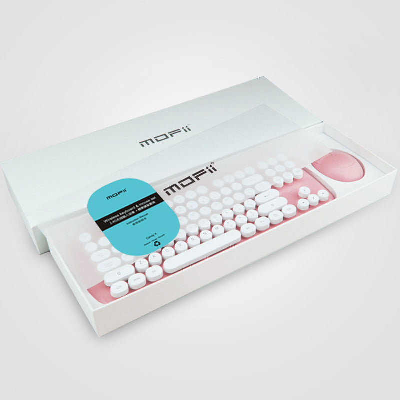 Cute Wireless Keyboard And Mouse Set In Soft Color Options