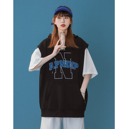 Women's Vest Loose Outer Wear Summer Retro Short-sleeved Design Sense Niche Cotton Basketball Uniform Top - The Number 1 Things