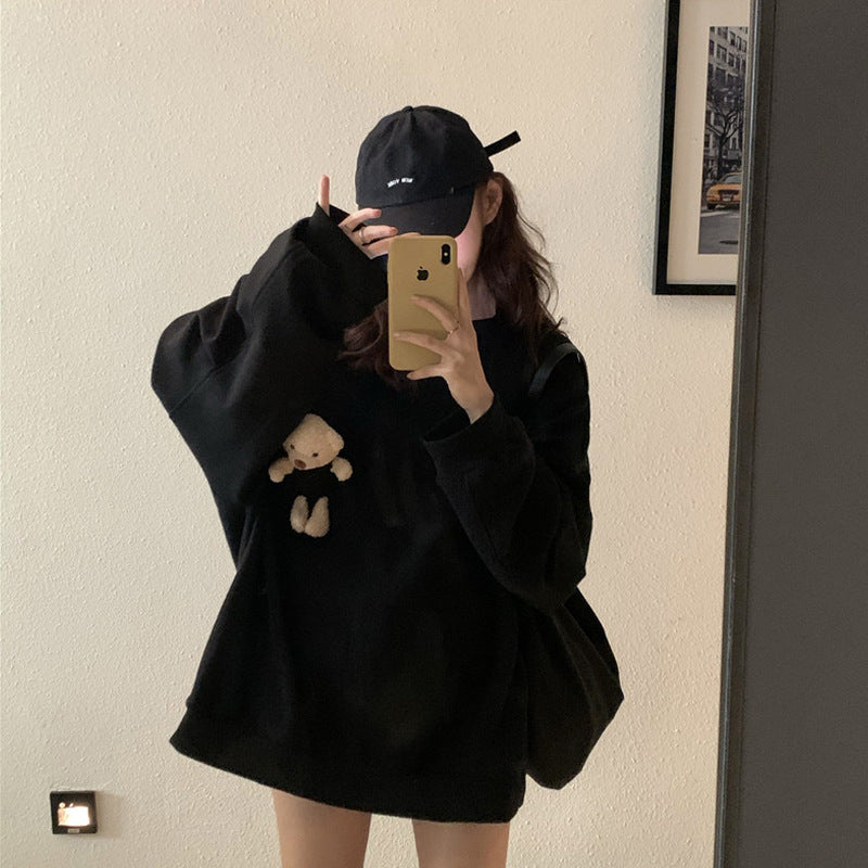 Pocket bear cotton sweater
