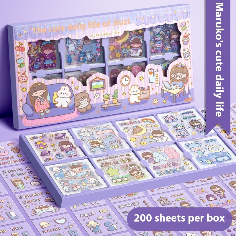 200 SET Stickers Cartoon Design Cute Stickers Kawaii Sticker Set