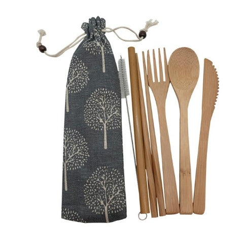 Bamboo Utensils Wooden Travel Cutlery Set Reusable Utensils With Pouch Camping Utensils Zero Waste Fork Spoon Knife Flatware Set - The Number 1 Things