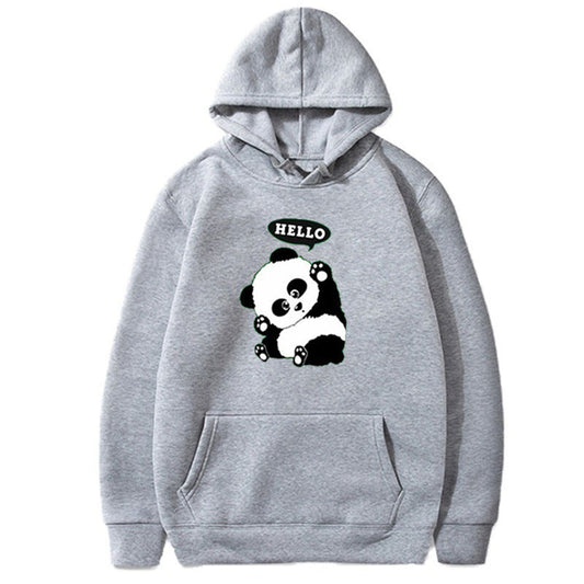 Panda Funny Pattern Case Printed Long-sleeved Hooded Sweater