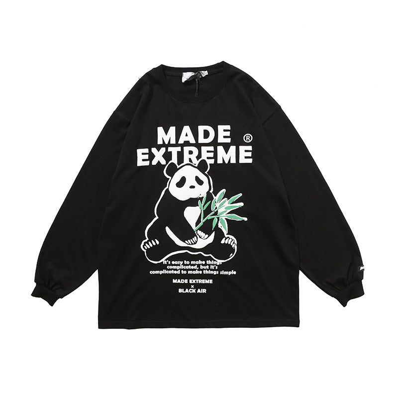 Panda print loose oversize long sleeves