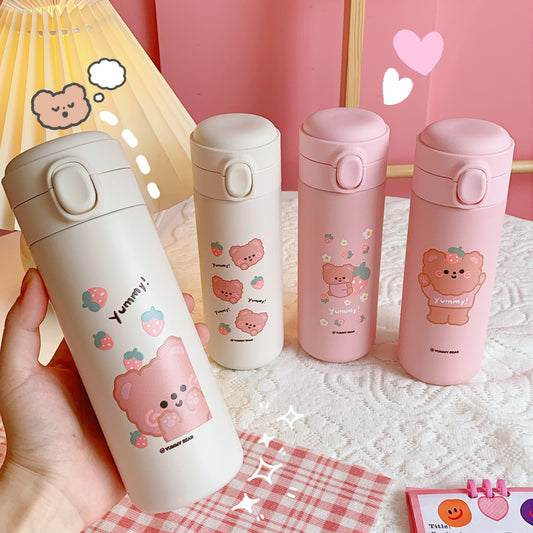 Portable bear thermos cup