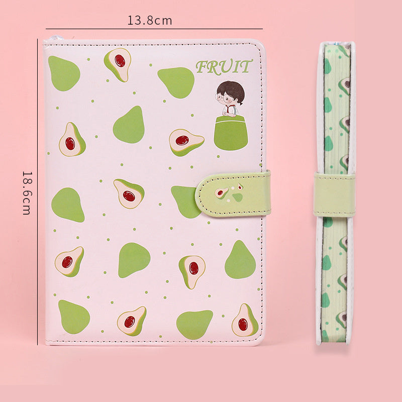 Fruit Print Notebook Planner Magnetic Buckle PU NoteBook Yearly Agenda Color Illustration Daily Plan Kawaii Stationery - The Number 1 Things