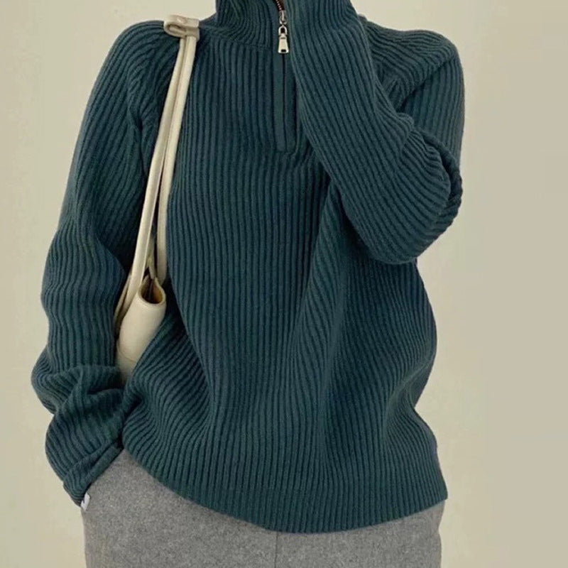 Autumn And Winter Gentle Stand Collar Sweater Cardigan Coat Loose Women - The Number 1 Things