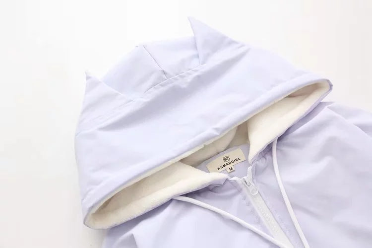 Bear colorblock hooded cotton coat