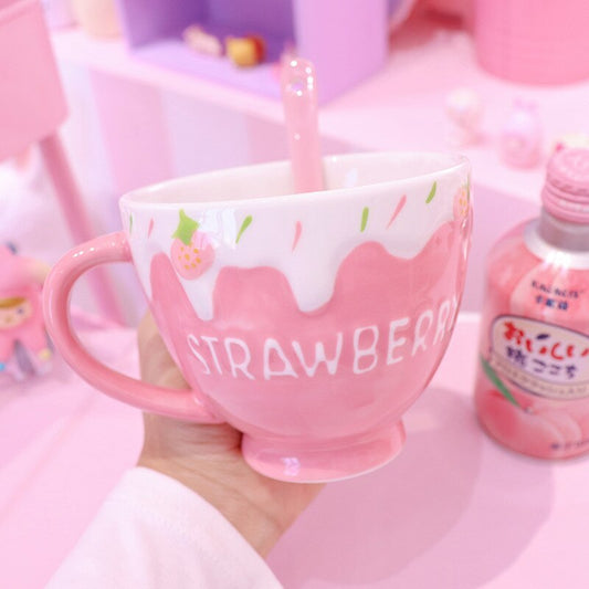 Embossed Three-dimensional Strawberry Milk Girl Cup - The Number 1 Things