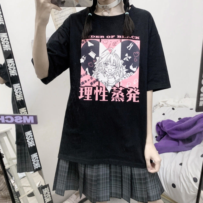 Anime print loose short sleeves - The Number 1 Things
