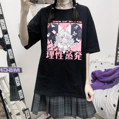 Anime print loose short sleeves - The Number 1 Things
