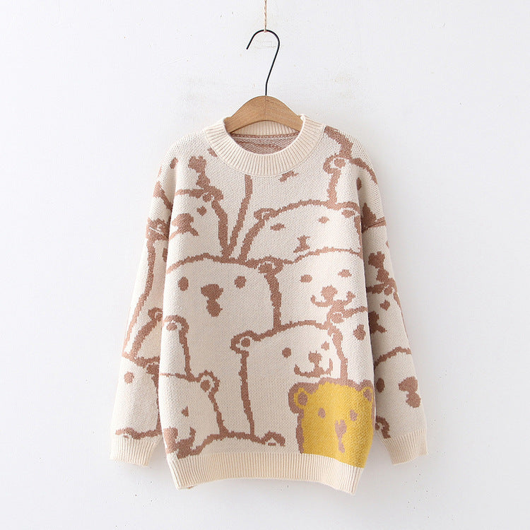 Cartoon bear jacket sweater