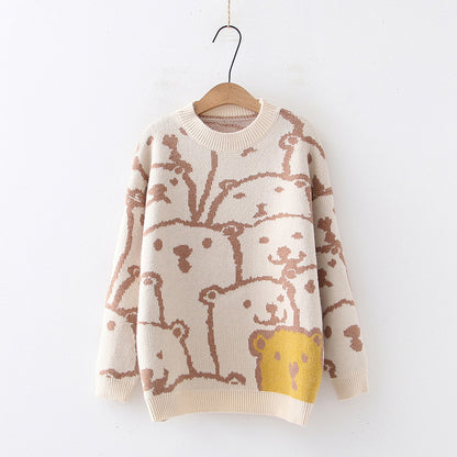 Cartoon bear jacket sweater