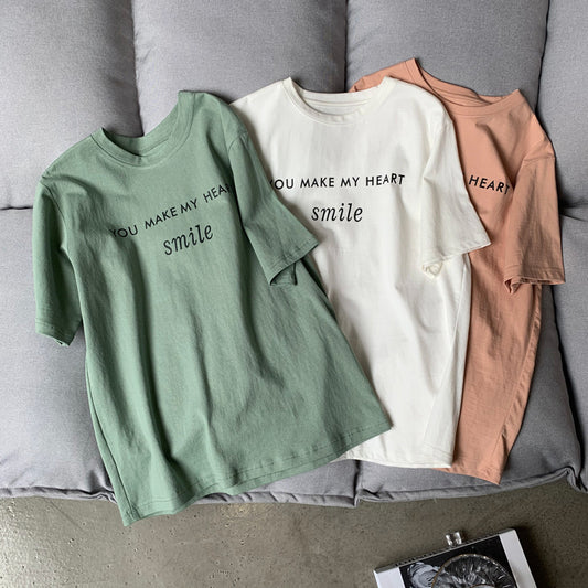 Letter printed T-shirt women white