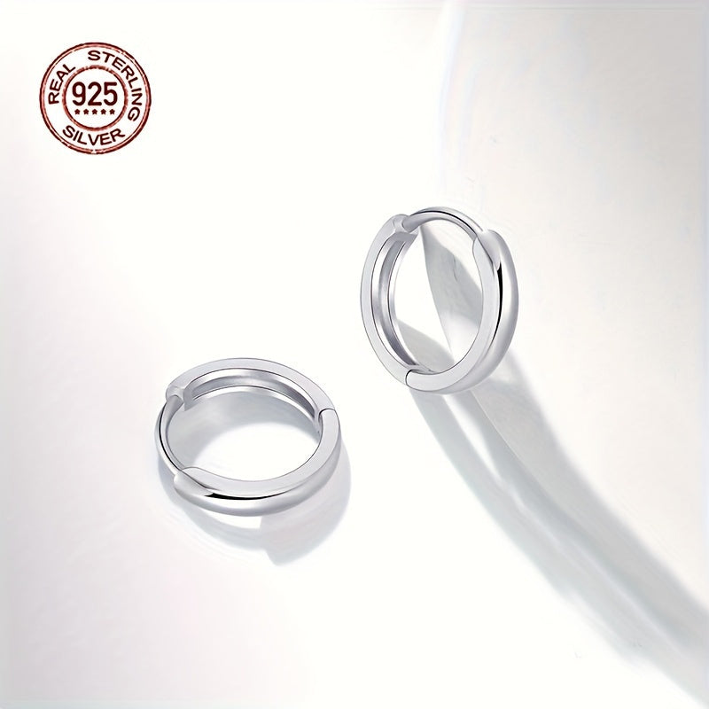 Hypoallergenic Men's Perfect Material S925 Sterling Silver Earrings, Retro Classic Simple Hoop Earrings, Birthday And Holiday Gifts. - The Number 1 Things