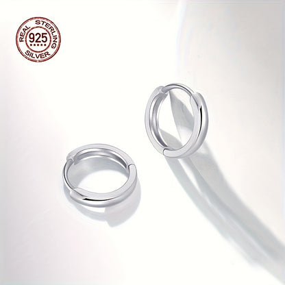 Hypoallergenic Men's Perfect Material S925 Sterling Silver Earrings, Retro Classic Simple Hoop Earrings, Birthday And Holiday Gifts. - The Number 1 Things