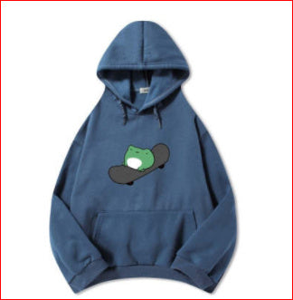Skateboard Frog Long-sleeved Fleece Sweatshirt - The Number 1 Things